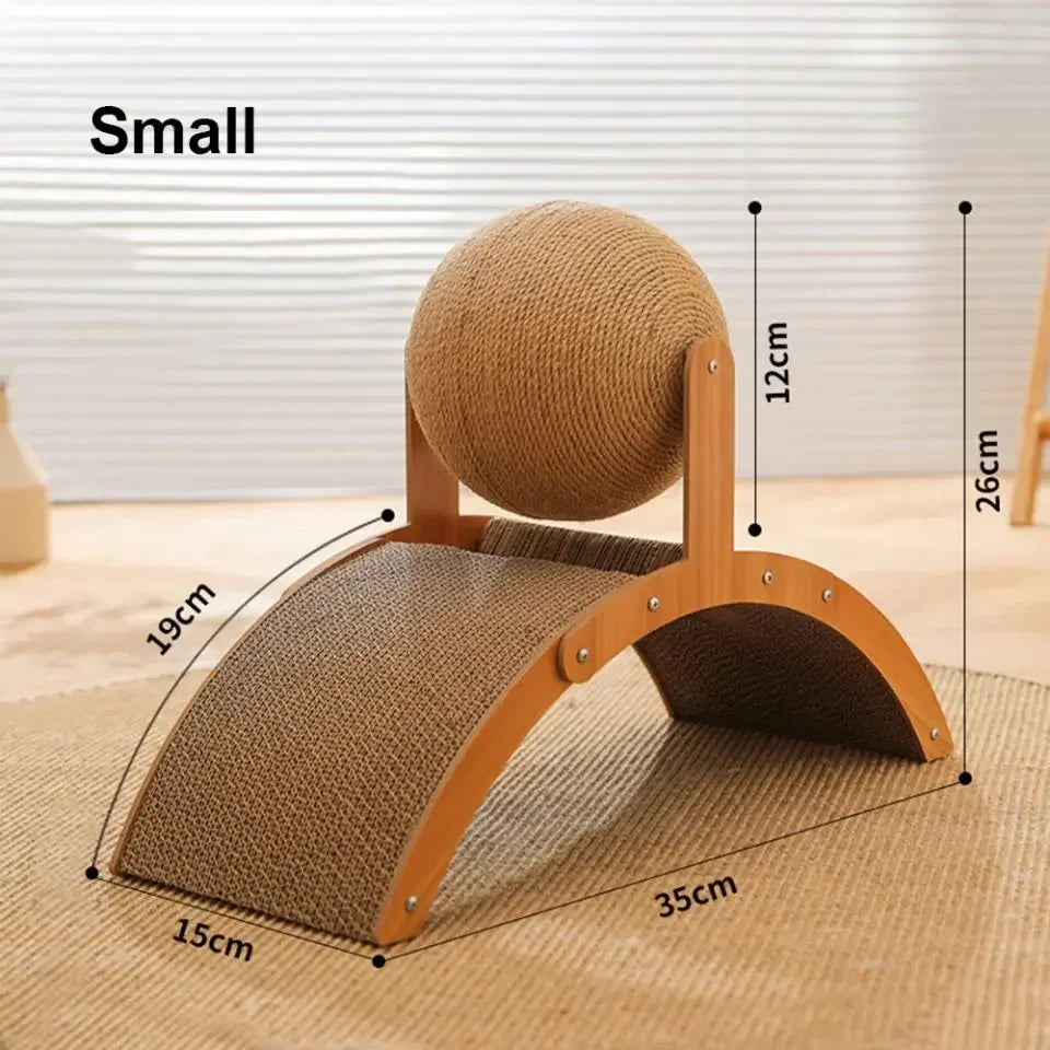 2-in-1 Wooden Cat Scratching Ball and Sisal Board - view 15