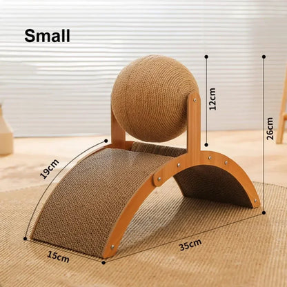 2-in-1 Wooden Cat Scratching Ball and Sisal Board - view 15