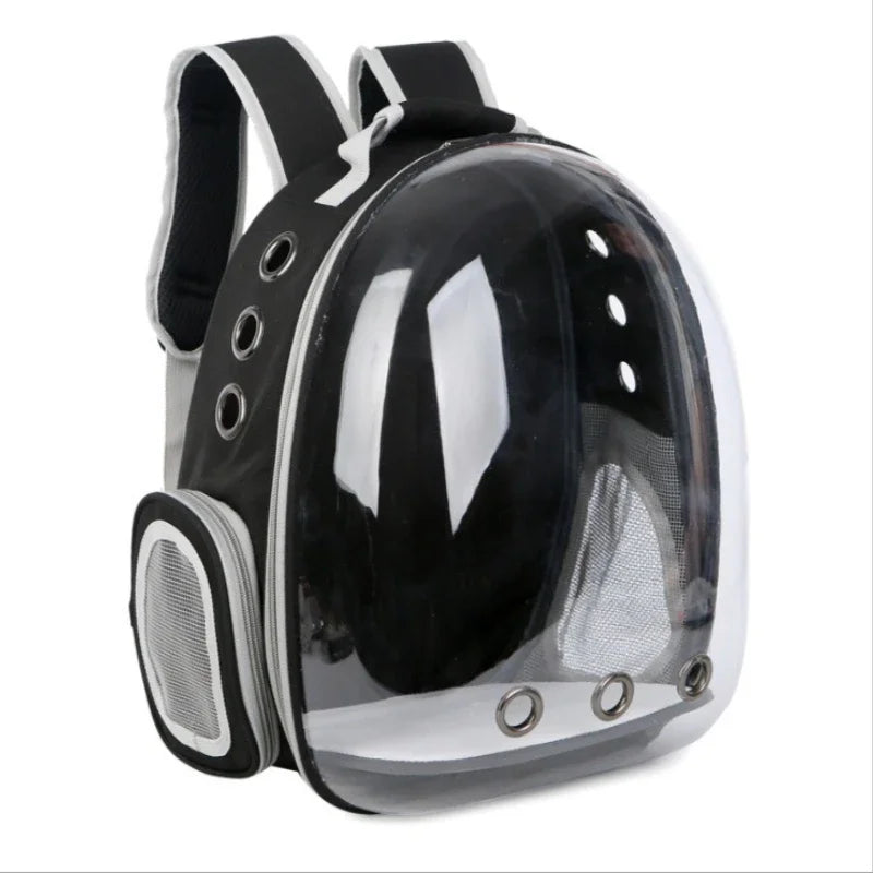 Transparent Bubble Capsule Pet Carrier Backpack - Black-Without-Cover / 40x16x34cm