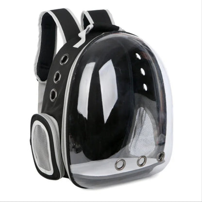 Transparent Bubble Capsule Pet Carrier Backpack - Black-Without-Cover / 40x16x34cm