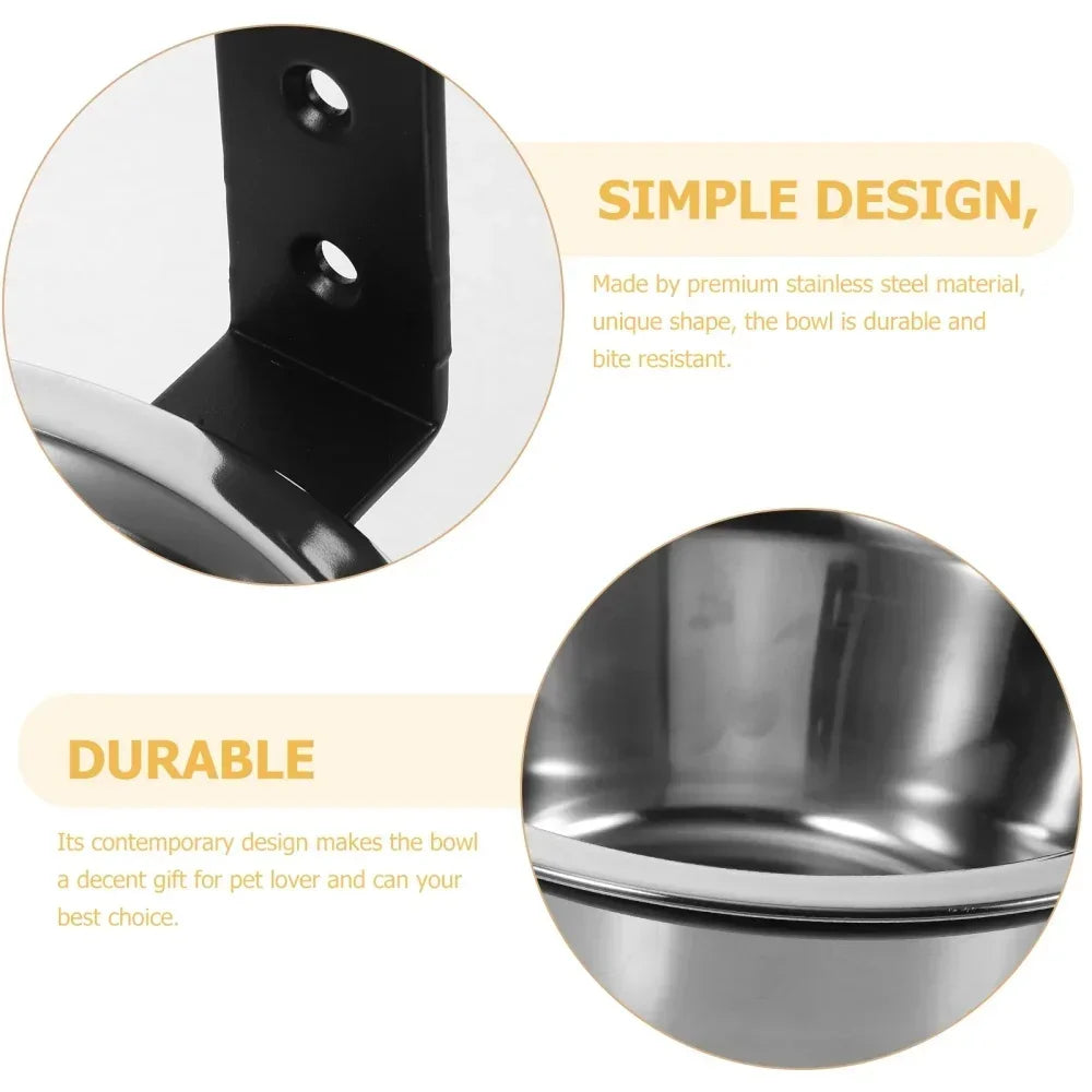 Wall-Mounted Elevated Pet Bowl with Stainless Steel Insert - view 16