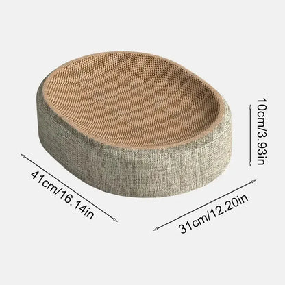 2-in-1 Oval Sisal Cat Scratcher and Bed - lifestyle