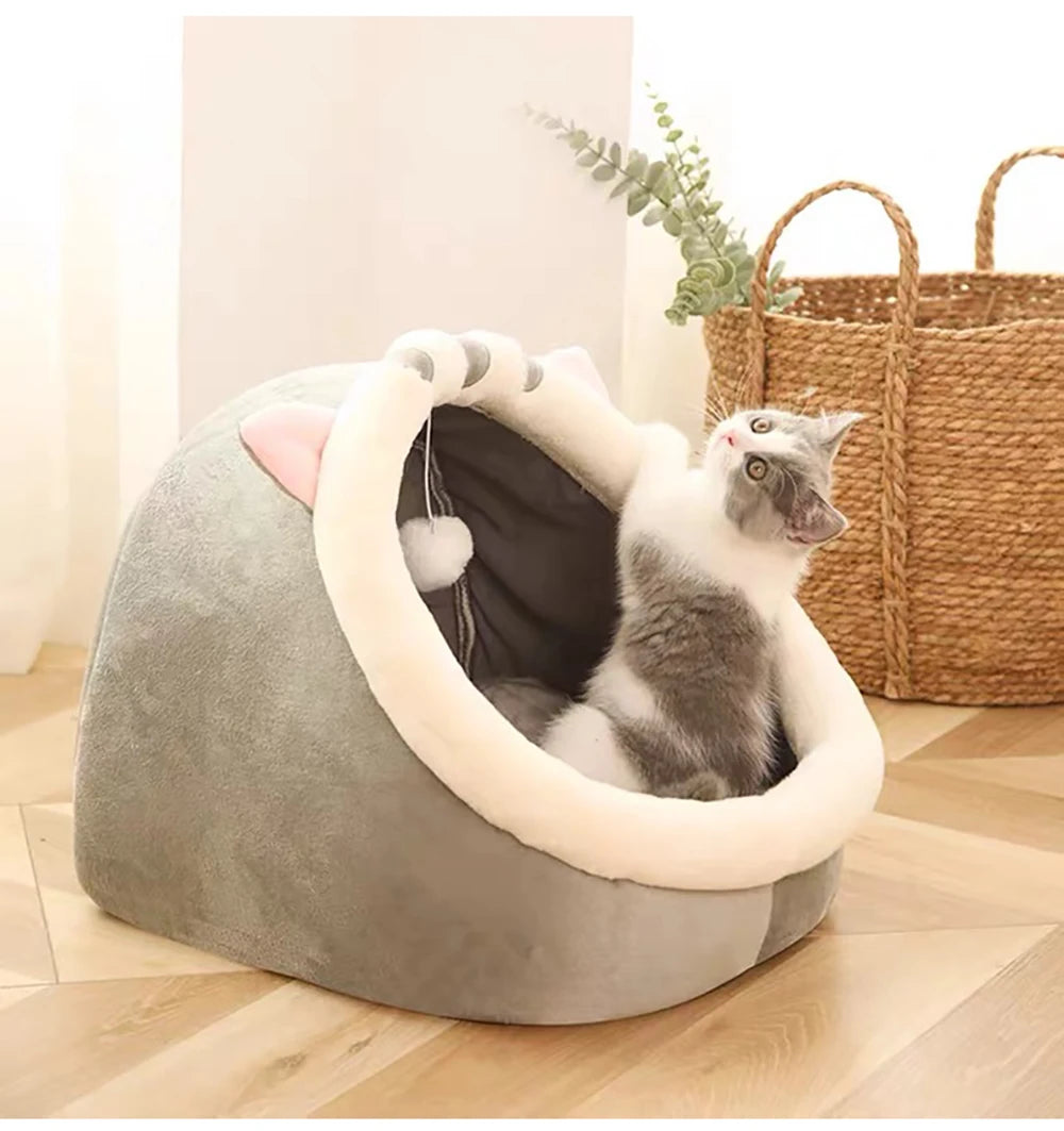 Foldable Cartoon Cat Cave Bed (Washable) - alternate angle