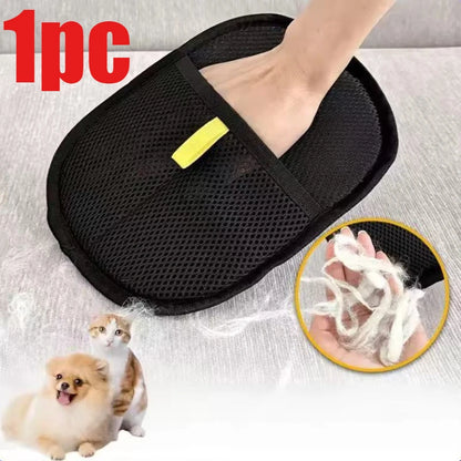 Washable Pet Hair Remover Gloves - black-1pc