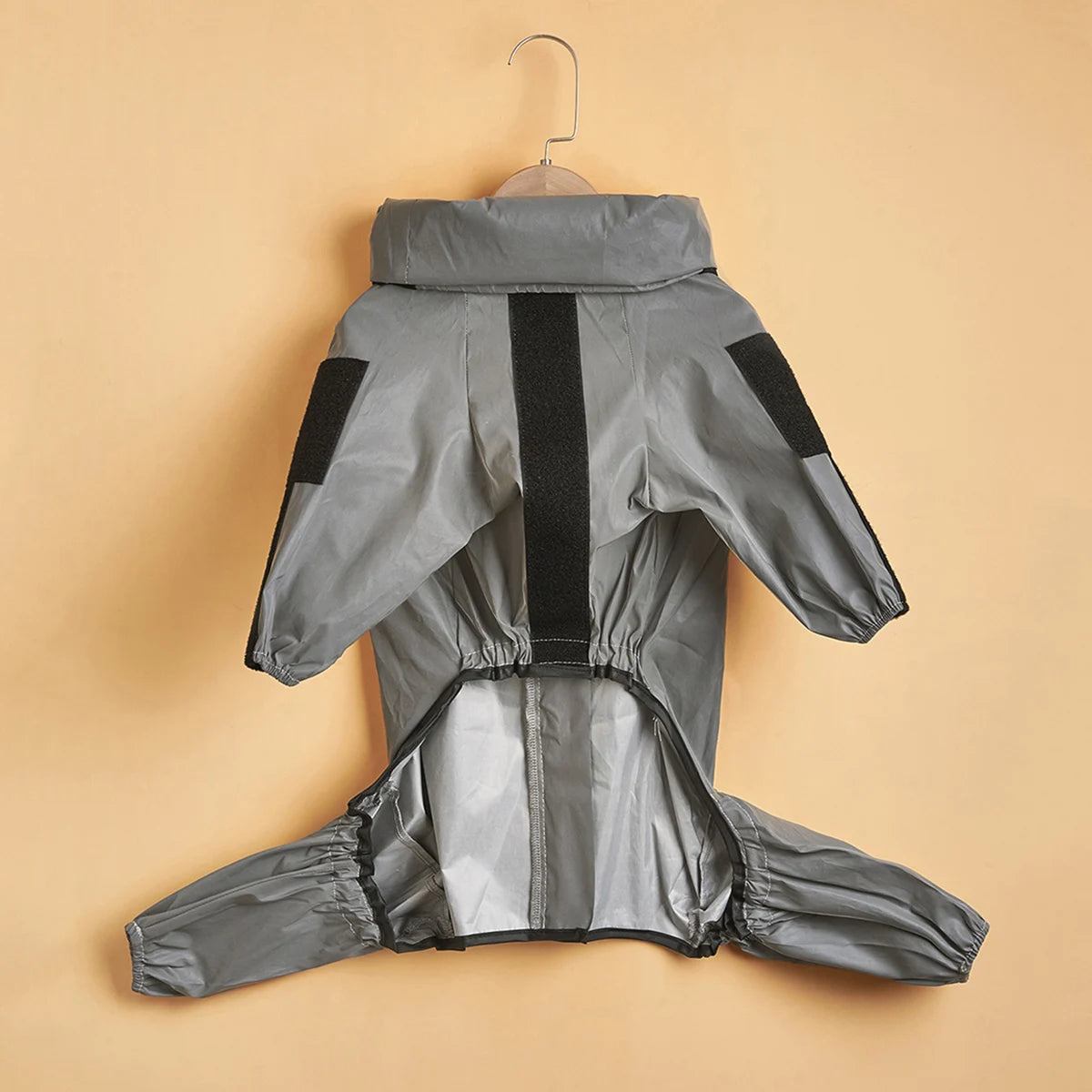 Reflective Sun-Protective Dog Raincoat Jumpsuit - Silver Gray / M