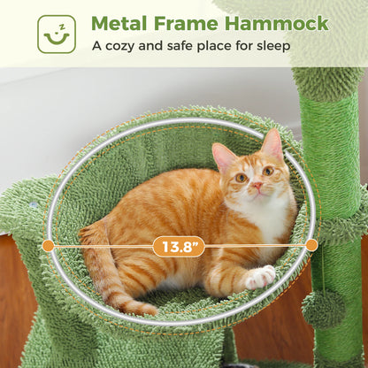 Cactus Cat Tree with Condo, Hammock and Toys - alternate angle