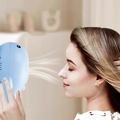 Interactive Whale Jet Ball Cat Toy with USB Fan - in use