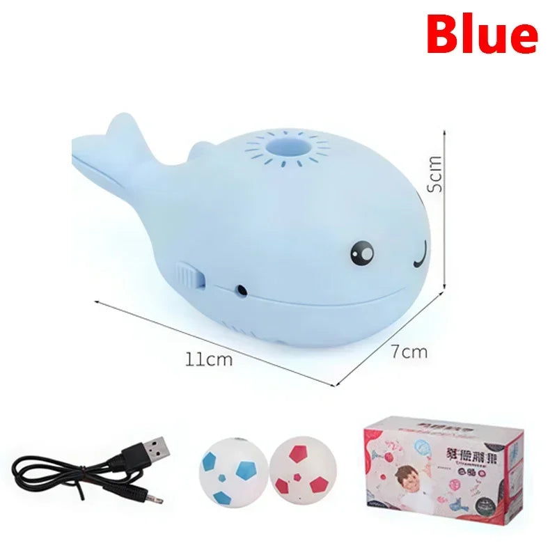 Interactive Whale Jet Ball Cat Toy with USB Fan - Blue