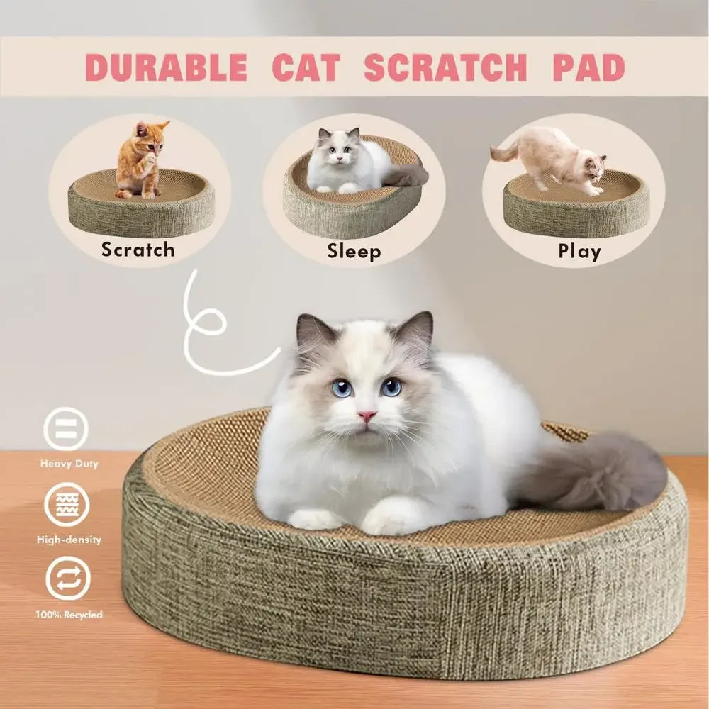2-in-1 Oval Sisal Cat Scratcher and Bed - view 12
