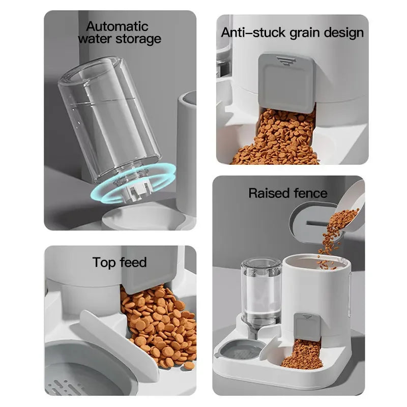 Spill-Proof Gravity Cat Water Dispenser and Feeder - in use
