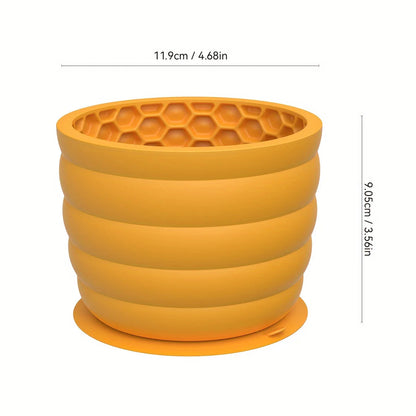 Silicone Slow Feeder Dog Bowl for Small and Medium Breeds - Big size-Yellow