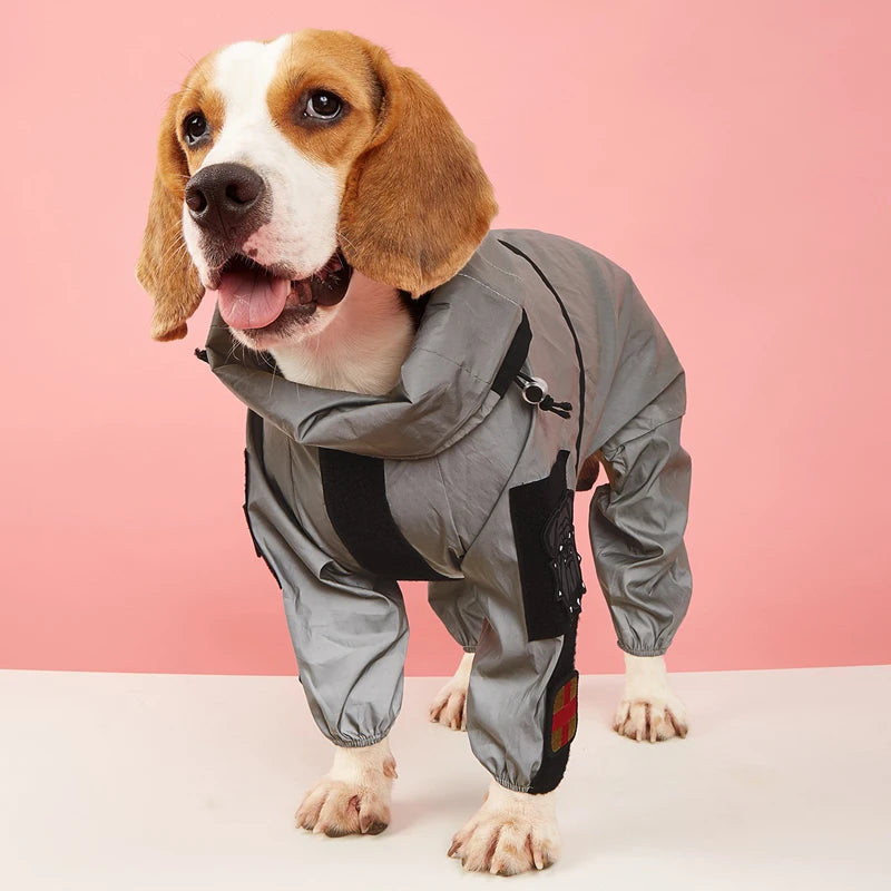 Reflective Sun-Protective Dog Raincoat Jumpsuit - lifestyle