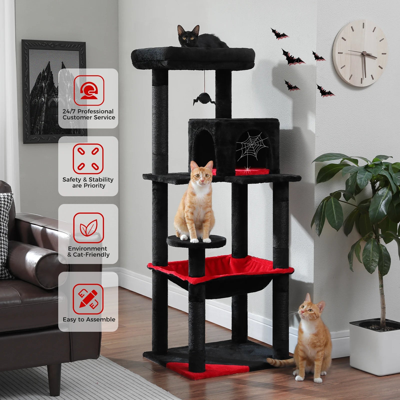 5-Level Cat Tree Tower for Large Cats with Hammock - view 22