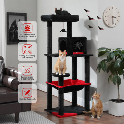 5-Level Cat Tree Tower for Large Cats with Hammock - view 22