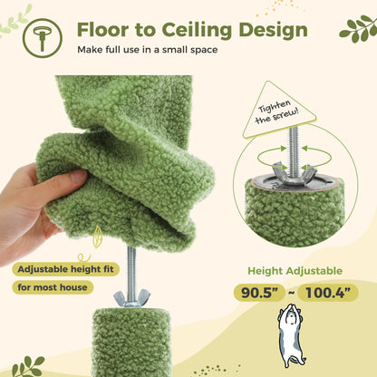 Height Adjustable Floor-to-Ceiling Cat Tree with Hammock - view 15