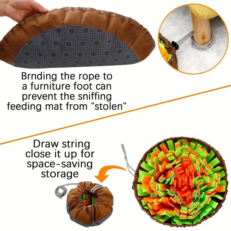 Washable Felt Snuffle Mat for Dog Slow Feeding and Training - feature view