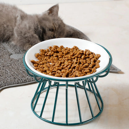 Ceramic Raised Pet Bowl with Stand - feature view