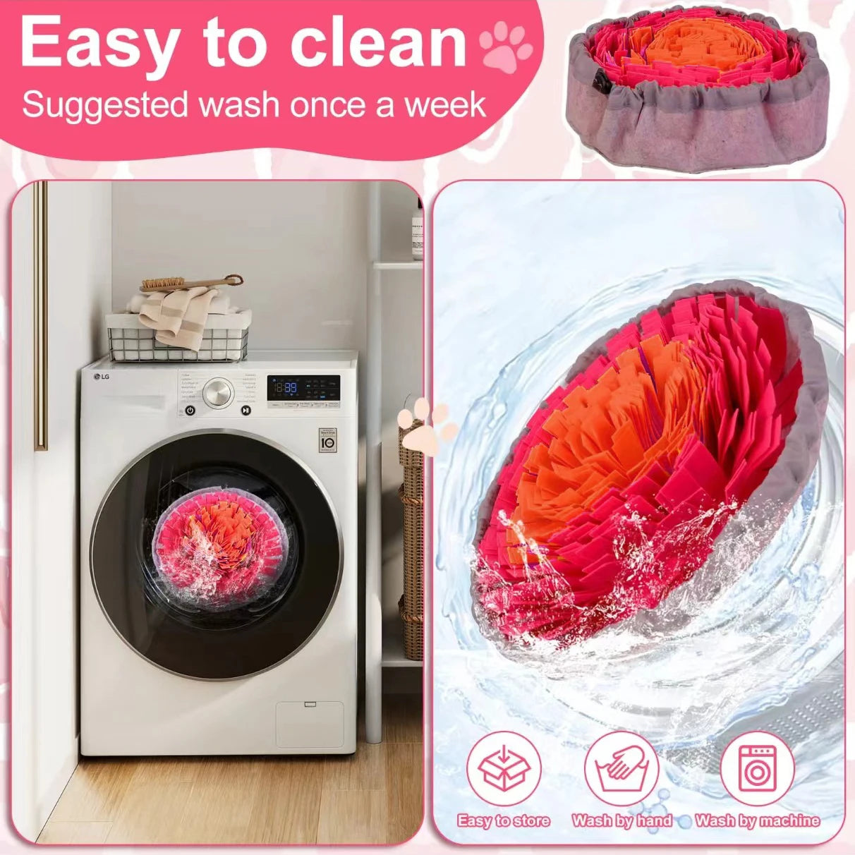 Washable Felt Snuffle Mat for Dog Slow Feeding and Training - view 12