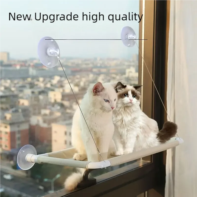 Cat Window Hammock with Suction Cups (Holds 20kg) - in use