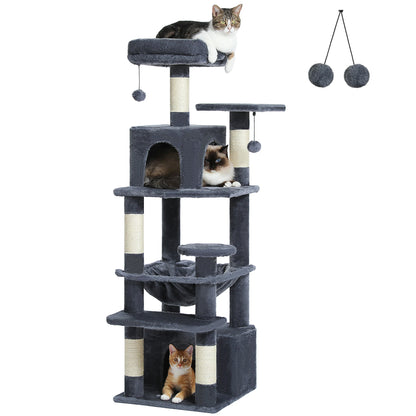 Large Cat Tree Tower with Hammock and Padded Perches - view 50