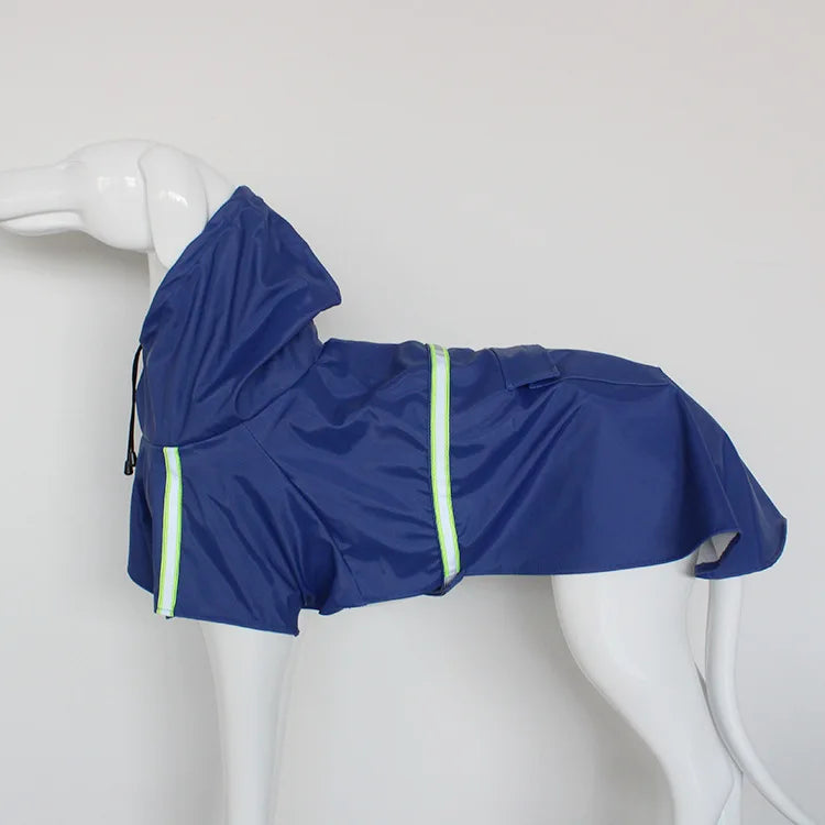 Hooded Reflective Dog Raincoat for Medium and Large Dogs - 4XL / blue