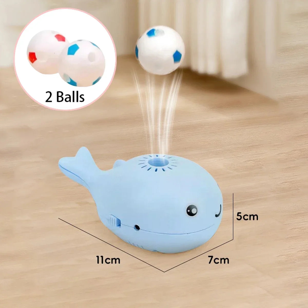 Interactive Whale Jet Ball Cat Toy with USB Fan - feature view