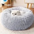 Warm Plush Cat and Dog Sleeping Nest - Grey / 40x40cm
