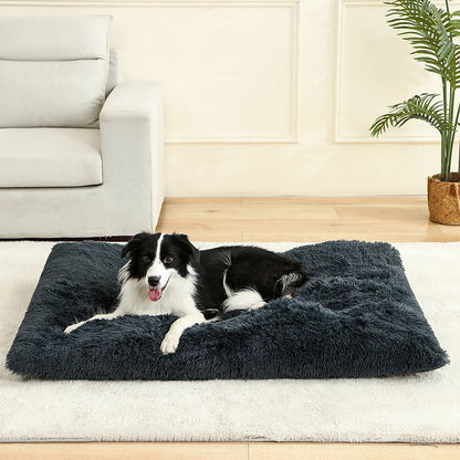 Soft Plush Dog Bed Basket for Cats and Dogs - Dark Gray / 70x100cm