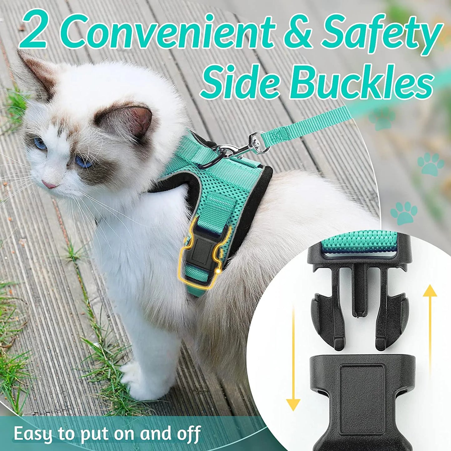 Escape Proof Cat Harness and Leash Set - lifestyle