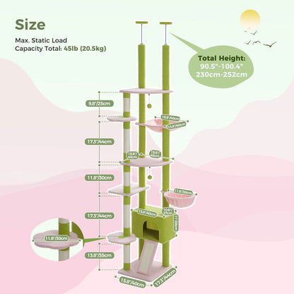Adjustable Cactus Floor-to-Ceiling Cat Tree - lifestyle