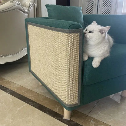 Natural Bamboo Cat Scratcher Mat for Furniture Protection - close-up