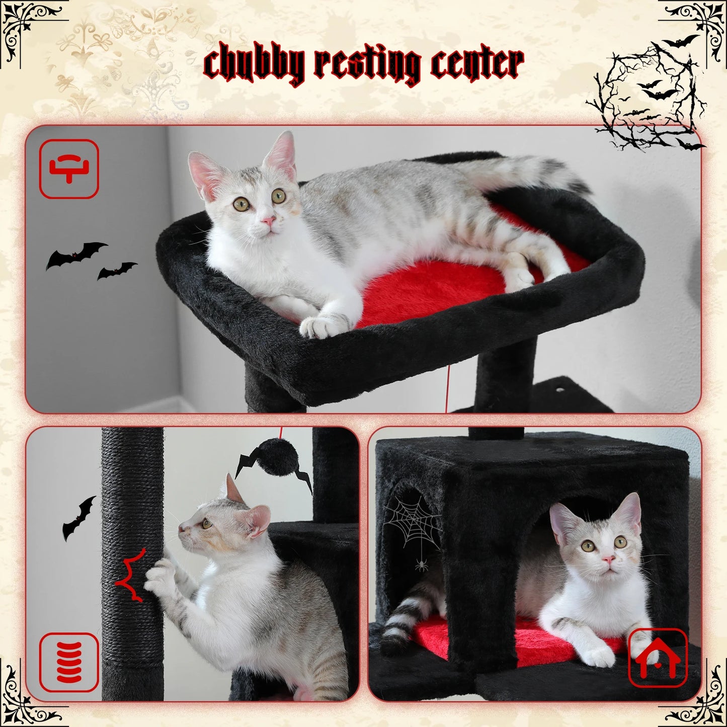 5-Level Cat Tree Tower for Large Cats with Hammock - view 24