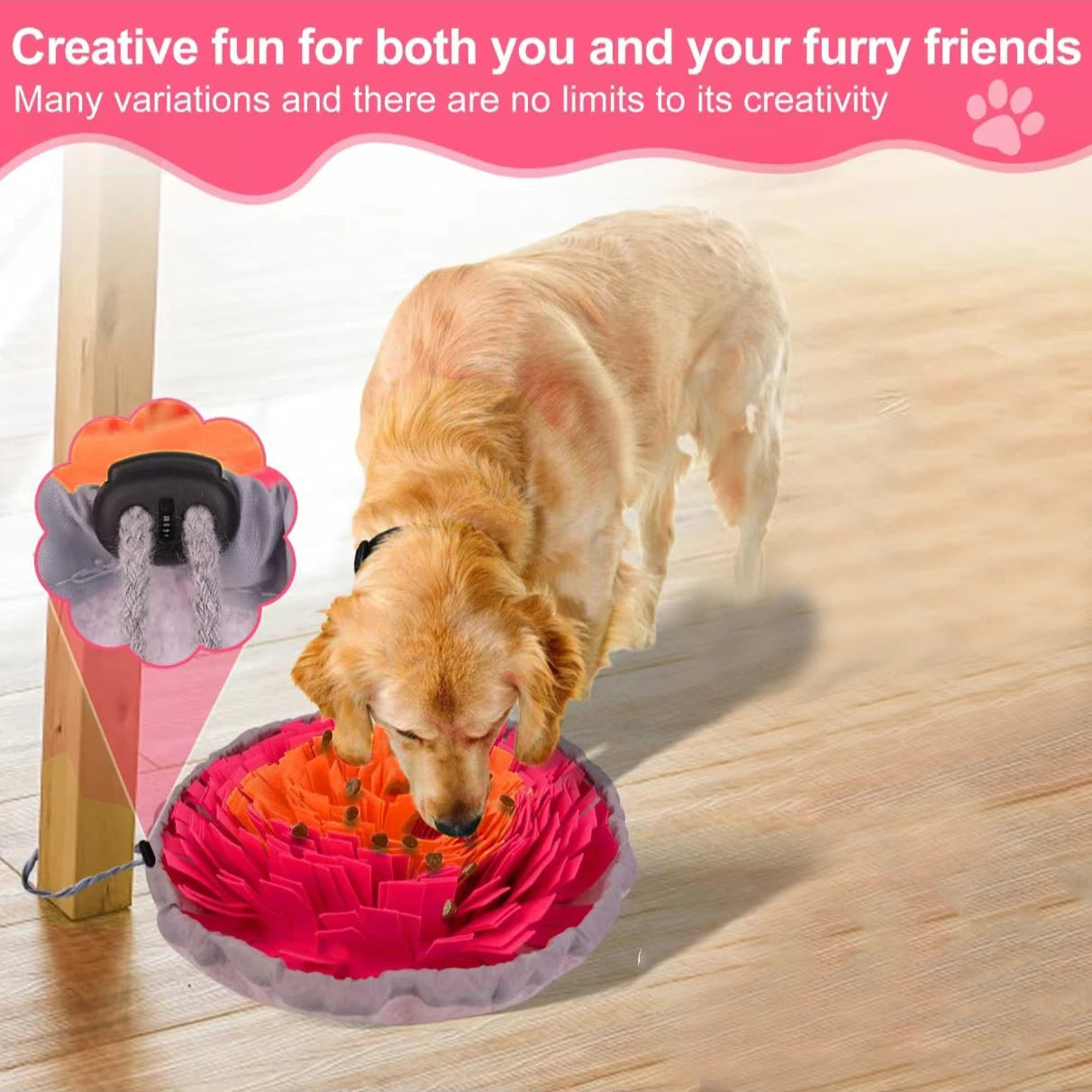 Washable Felt Snuffle Mat for Dog Slow Feeding and Training - view 14