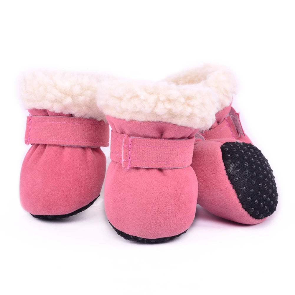 Plush Warm Anti-Slip Dog Boots and Socks (4 Pack) - detail