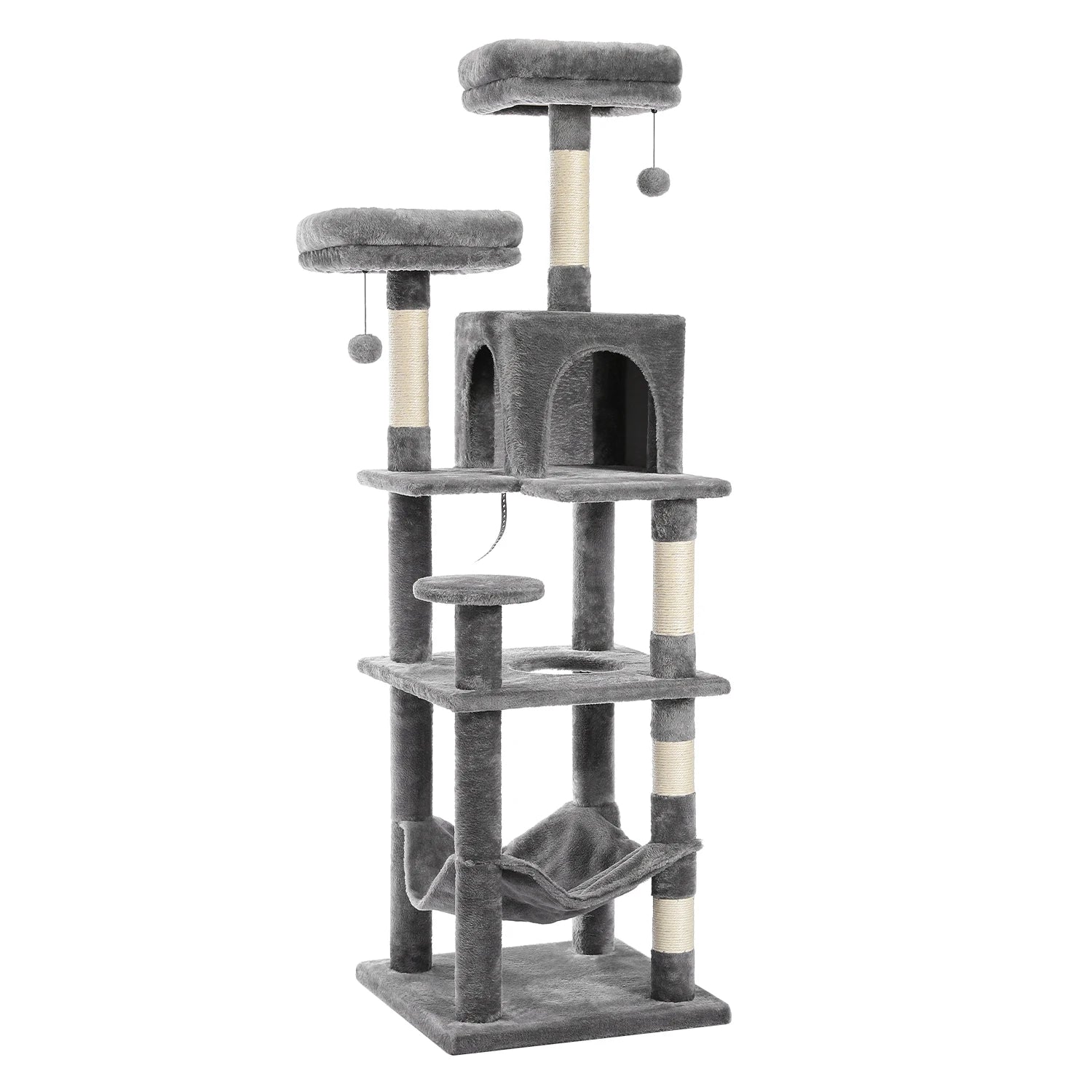 Large Multi-Level Plush Cat Tree with Condos - view 46