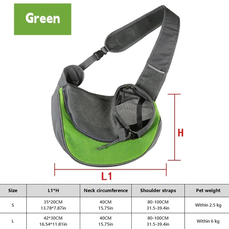 Cross-Body Mesh Pet Shoulder Bag for Cats and Small Dogs