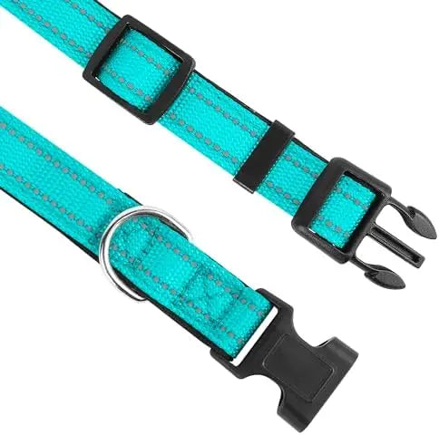 Reflective Adjustable Dog Collar for Medium Dogs - in use