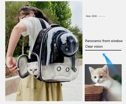 Transparent Bubble Capsule Pet Carrier Backpack - from above