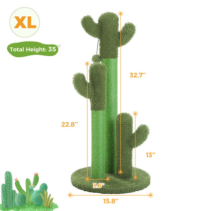 Cactus Cat Tree with Condo, Hammock and Toys - M / AMT0066GN-XL