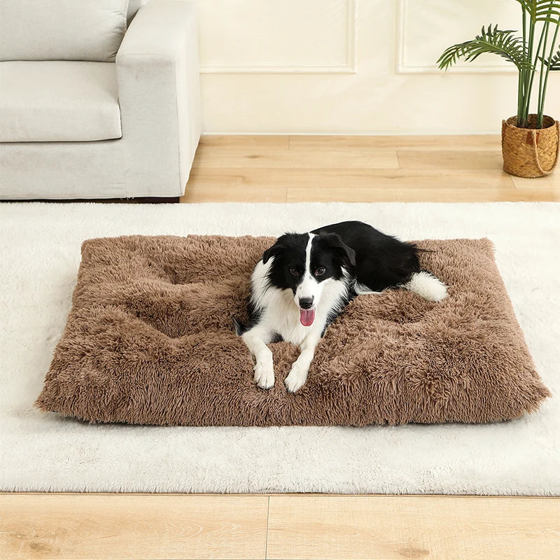 Soft Plush Dog Bed Basket for Cats and Dogs - Brown / 40x60cm