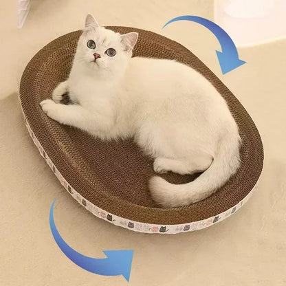 Corrugated Cardboard Cat Scratcher and Bed - in use