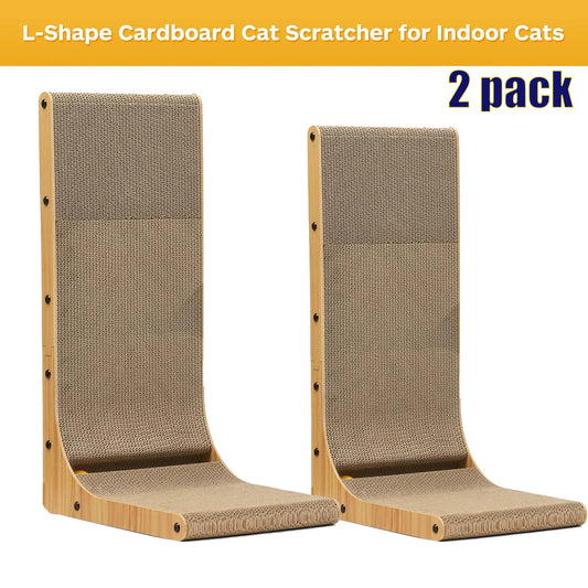 L-Shape Cardboard Cat Scratcher (23.6 Inch) - 2Pcs