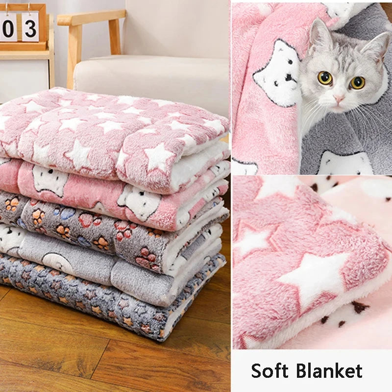 Soft Flannel Pet Sleeping Mat for Cats and Small Dogs - in use