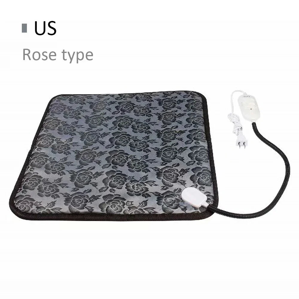 Waterproof Indoor Pet Heating Pad (45 x 45 cm) - Rose pattern US plug / 45CMX45CM