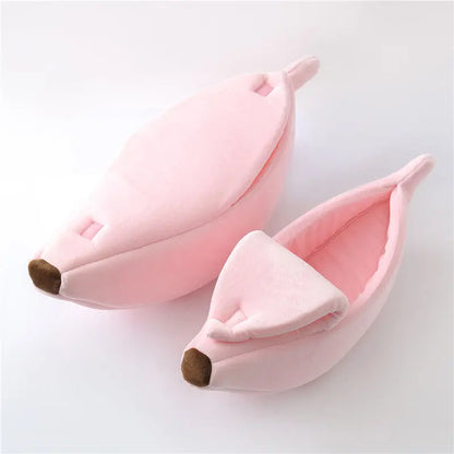 Cozy Banana-Shaped Cat Bed and Kennel - Pink / XL 82x30x20cm