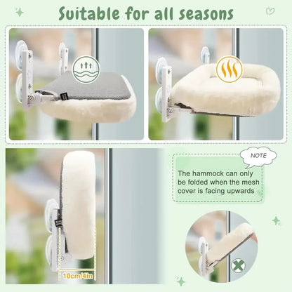 Winter Cat Window Hammock with Suction Cups - in use