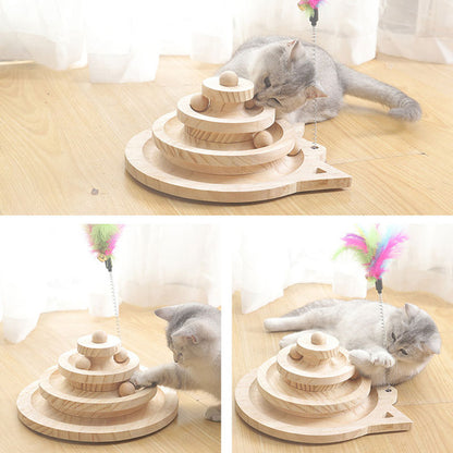 Wooden Cat Toy Tower with Ball Tracks (2 or 3 Levels) - view 12
