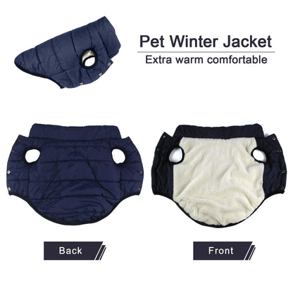 Cold-Proof Winter Dog Jacket with Fleece Lining - detail