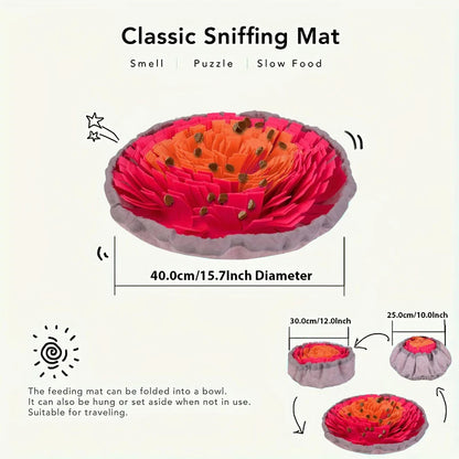 Washable Felt Snuffle Mat for Dog Slow Feeding and Training - in use