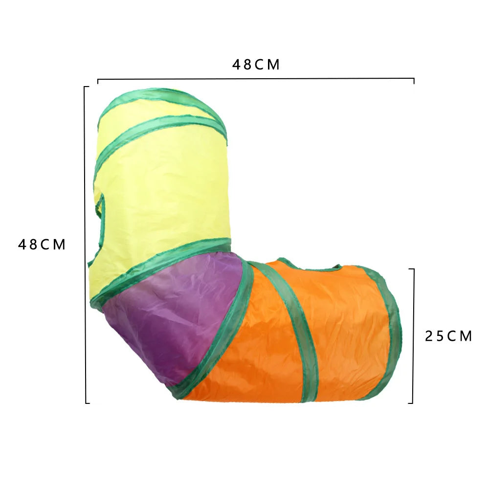 Foldable Cat Tunnel with Crinkle Paper for Indoor Play - alternate angle